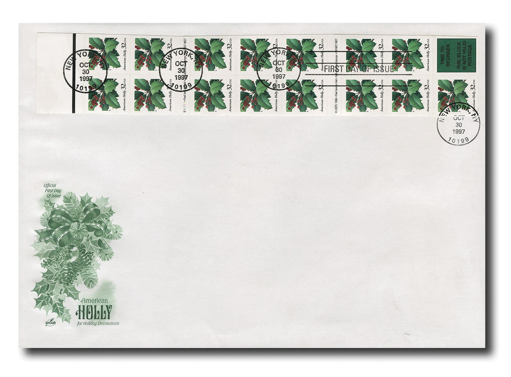 3177 - 1997 32c American Holly - Mystic Stamp Company