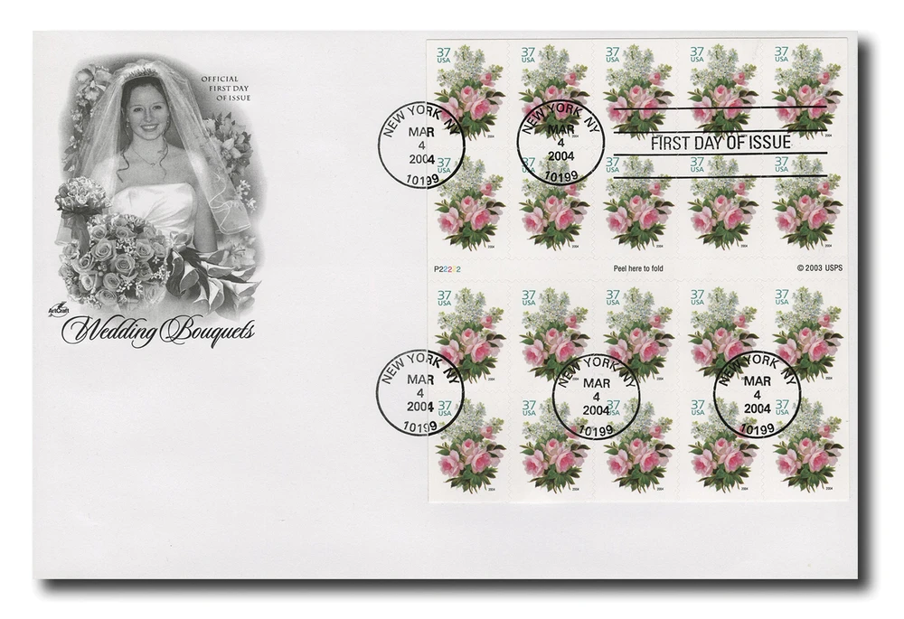 3836 - 2004 37c Wedding Series: Garden Bouquet - Mystic Stamp Company 3836 - 2004 37c Wedding Series: Garden Bouquet - Mystic Stamp Company