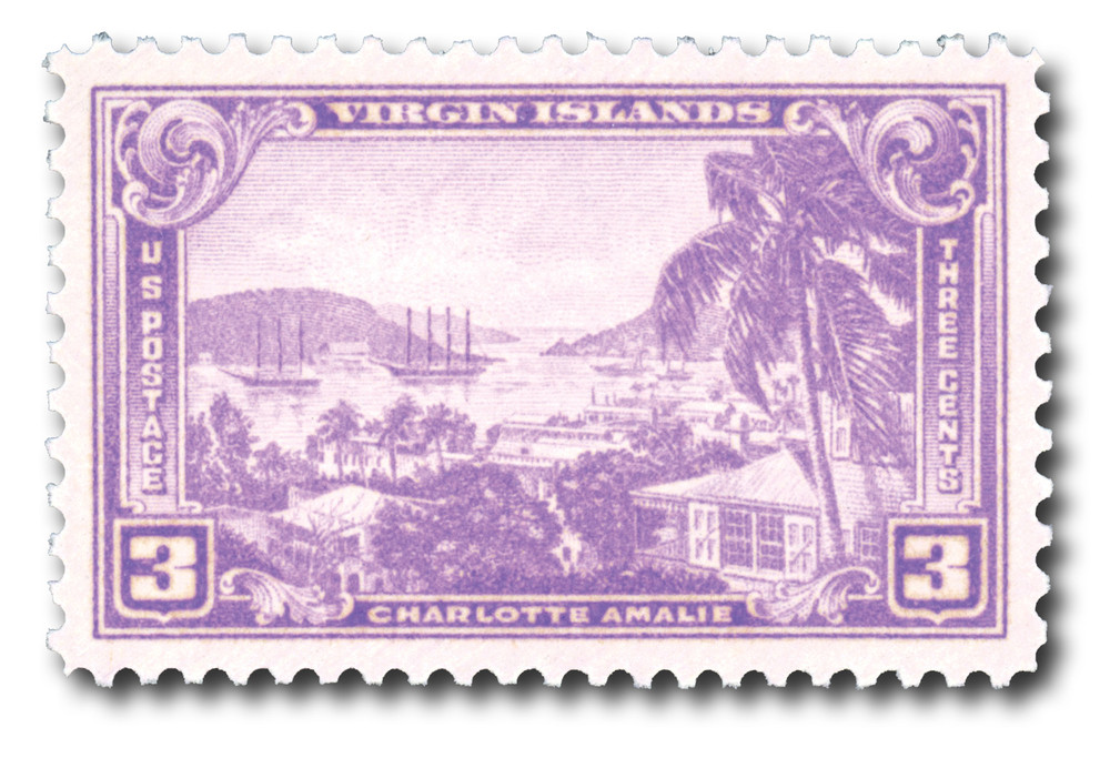 802 - 1937 3c Virgin Islands, Rose Violet - Mystic Stamp Company