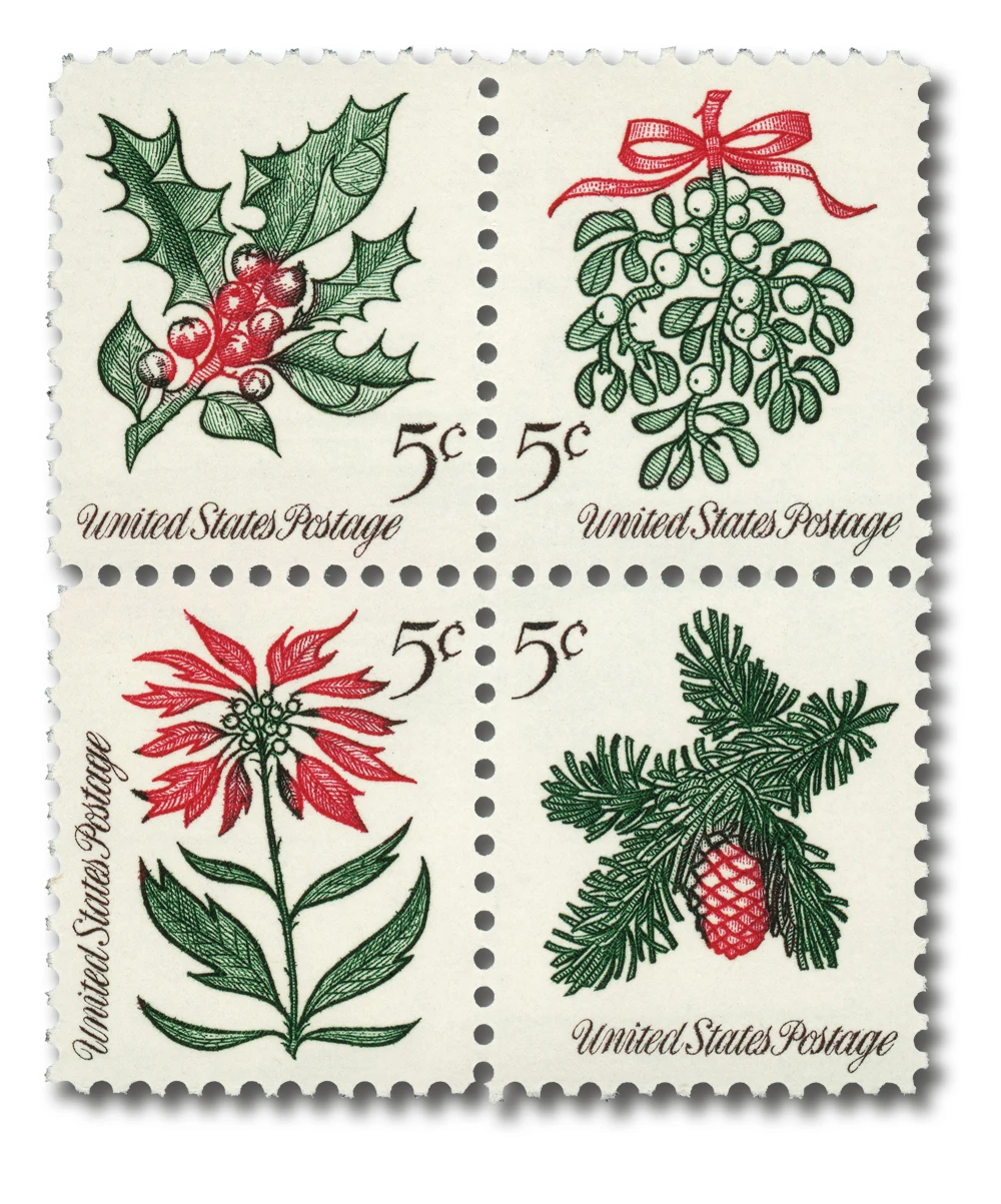 1254-57 - 1964 5c Christmas: First Se-tenant Issue - Mystic Stamp