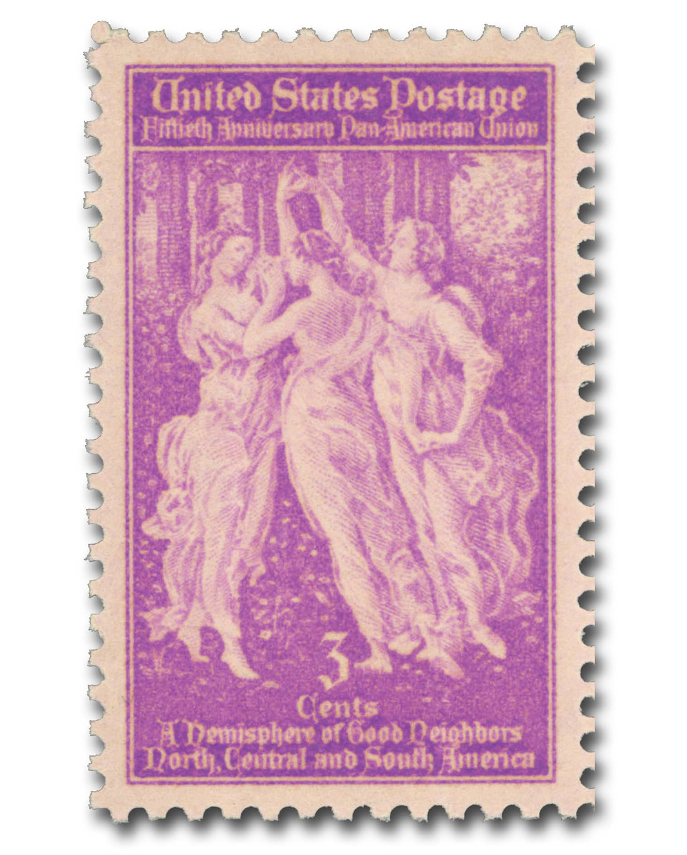 切手。USA 37セント。 895 - 1940 3c Pan-American Union - Mystic Stamp Company