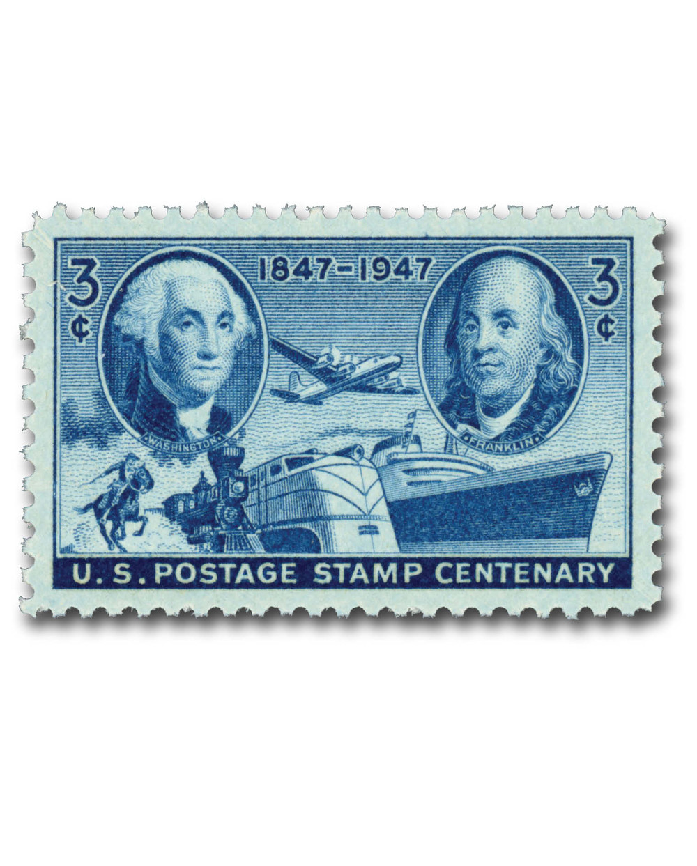 stamps 3.1～ 947 - 1947 3c US Postage Stamp Centenary - Mystic Stamp Company