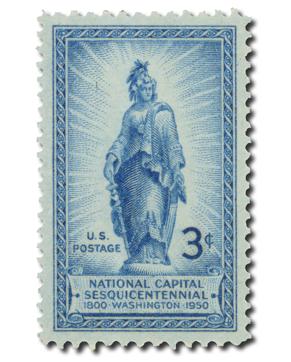 989 - 1950 3c National Capital Sesquicentennial: Statue of Freedom