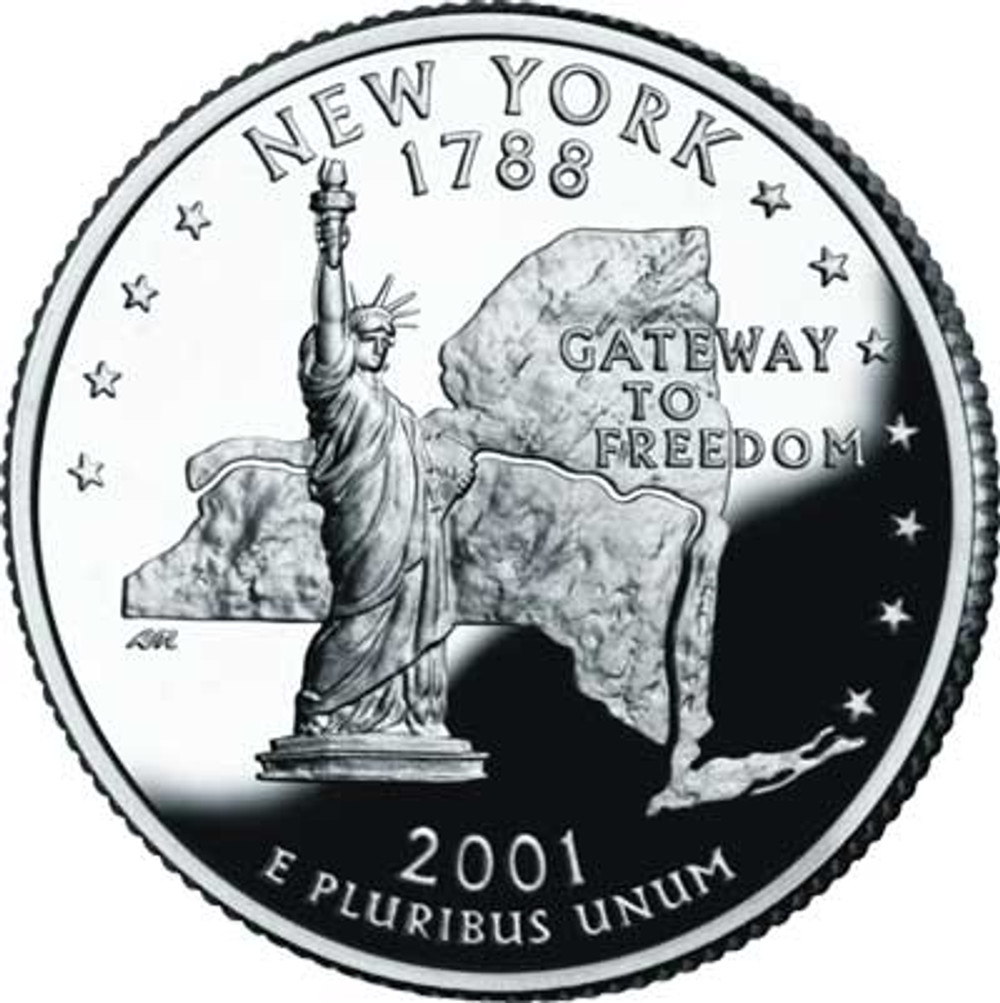 CNNY25D - 2001 New York State Quarter, D Mint - Mystic Stamp