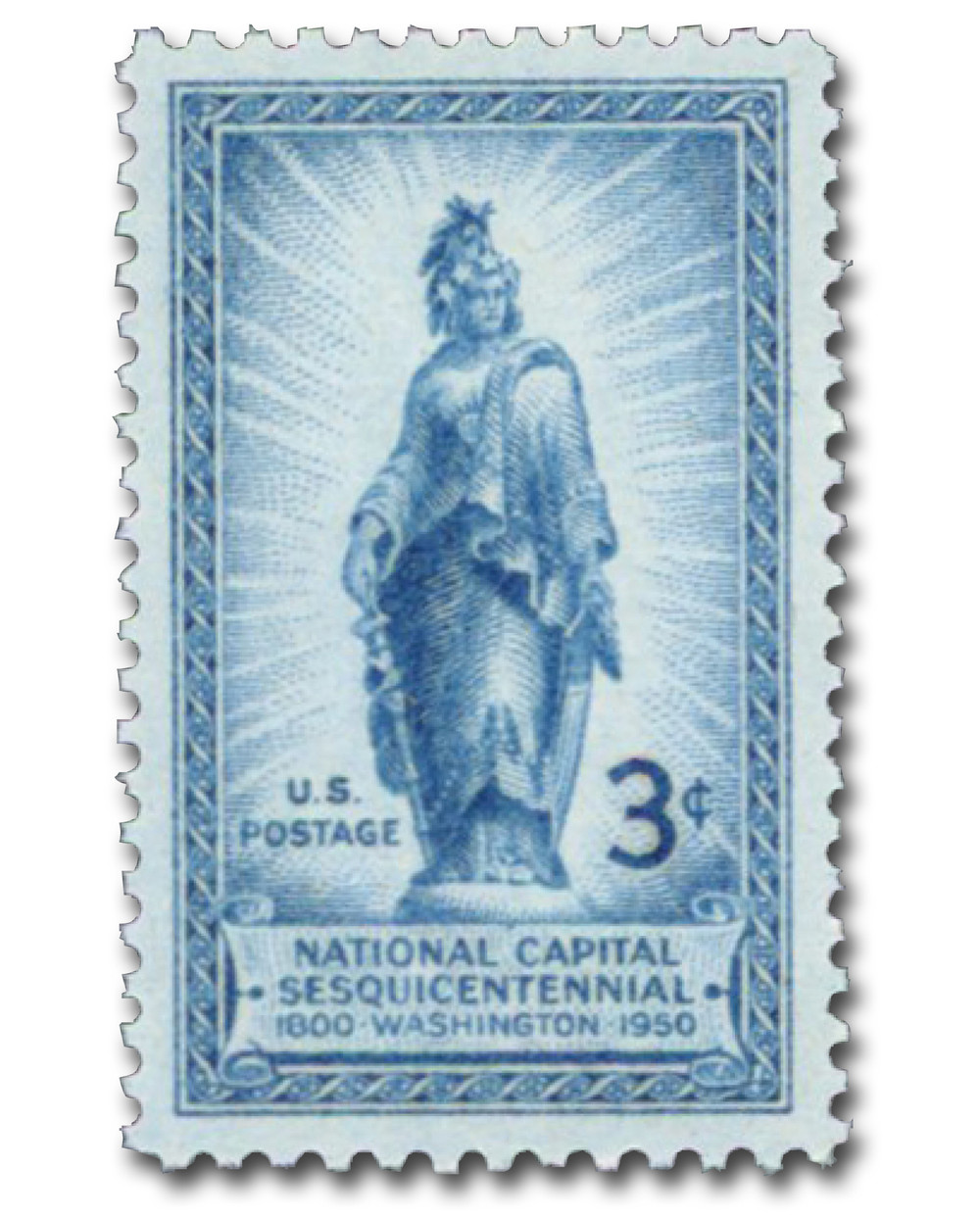 989 - 1950 3c National Capital Sesquicentennial: Statue of Freedom
