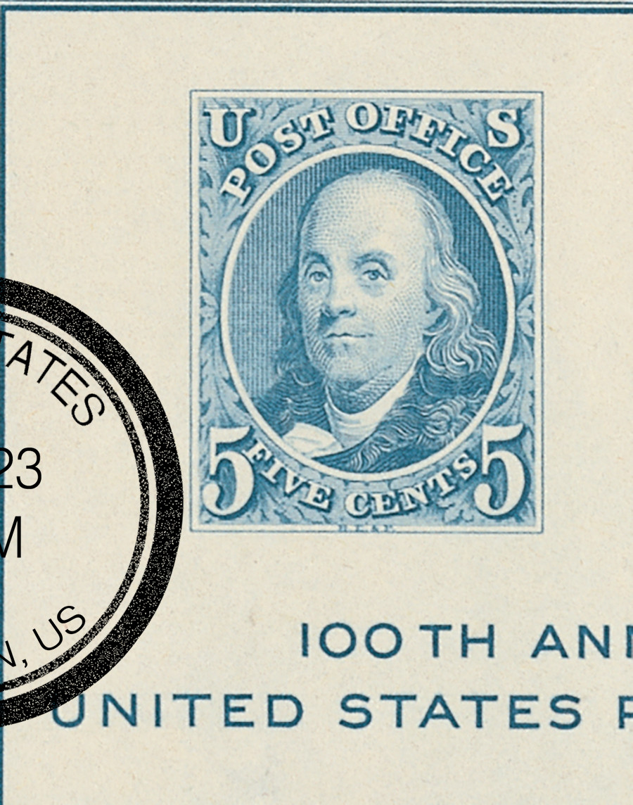 948a - 1947 5c Franklin, Blue, CIPEX Single - Mystic Stamp Company
