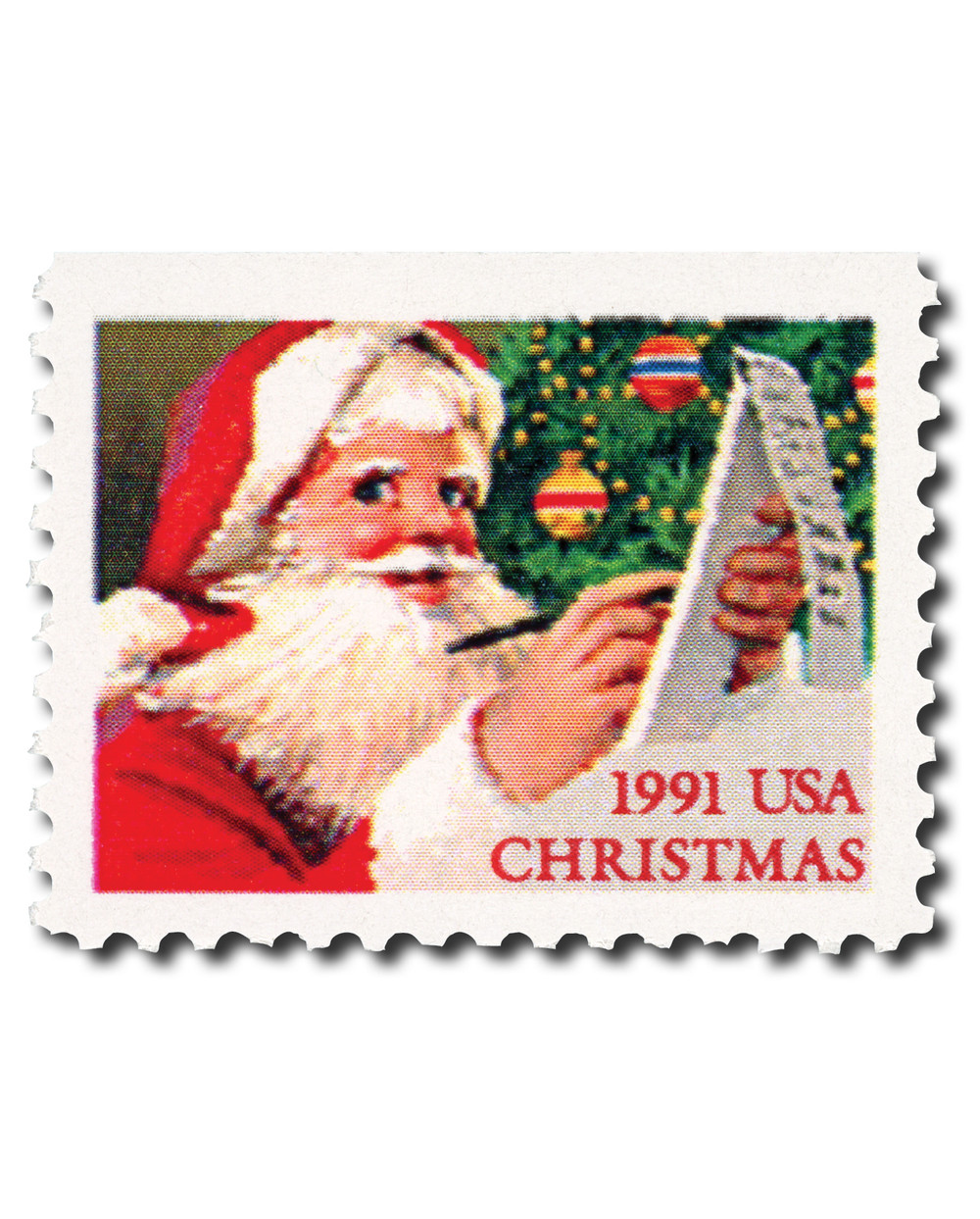 2582 - 1991 29c Santa Checking His List - Mystic Stamp Company
