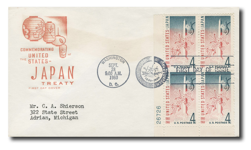 1158 - 1960 4c United States and Japan Treaty - Mystic Stamp Company