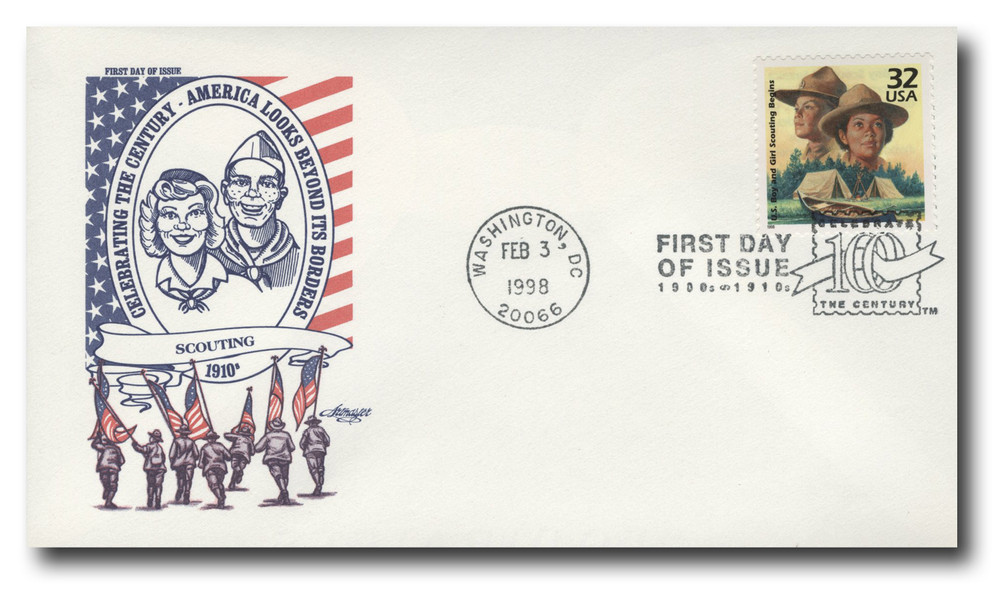 3183j - 1998 32c Celebrate the Century - 1910s: Boy and Girl