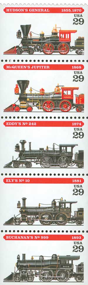 2843-47 - 1994 29c Locomotives - Mystic Stamp Company