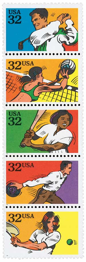コレクション Limited rare stamps 15 stamps 2961-65 - 1995 32c Recreational Sports - Mystic Stamp Company