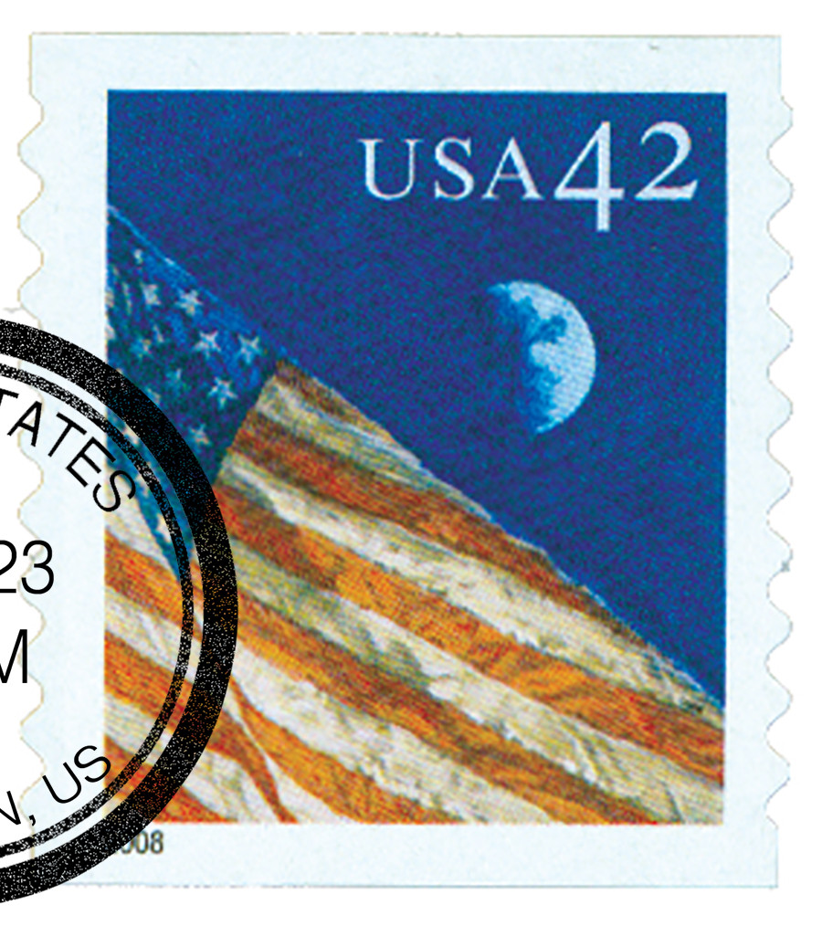4233 - 2008 42c US Flags 24/7: Flag at Night, Perf. 9.5 - Mystic