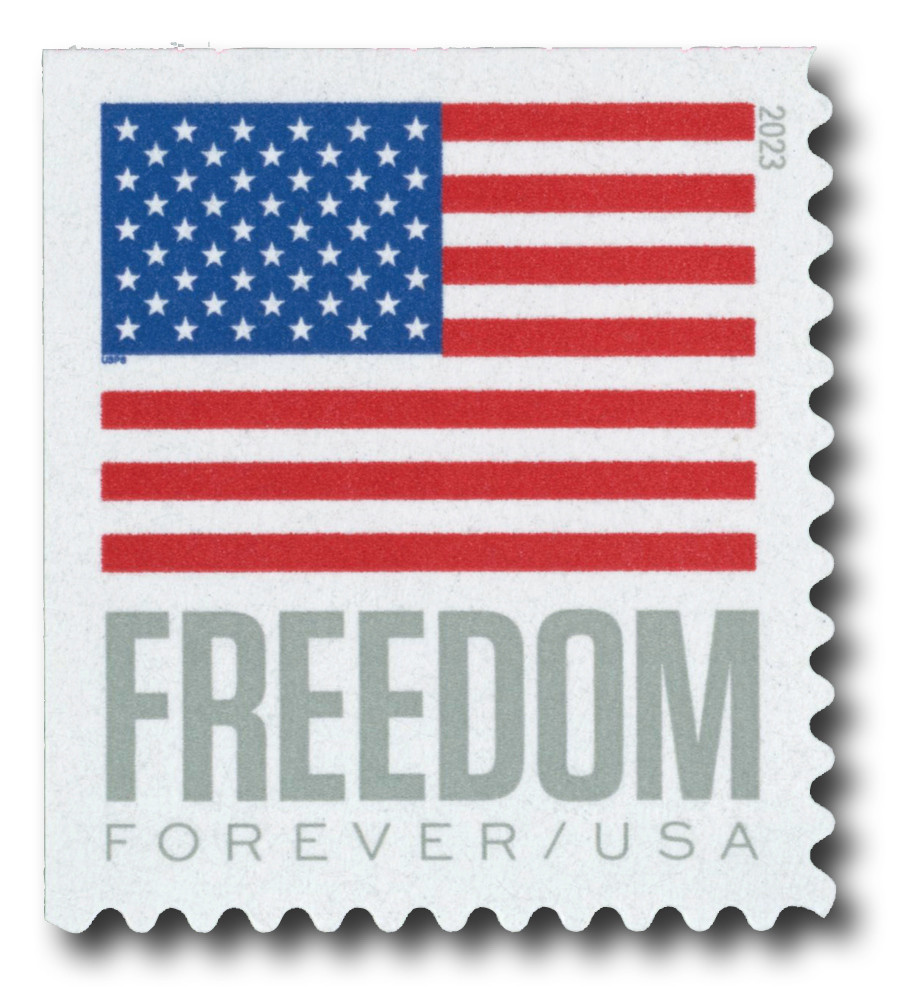 切手。USA 37セント。 5790 - 2023 First-Class Forever Stamp - US Flags (from AP Booklet