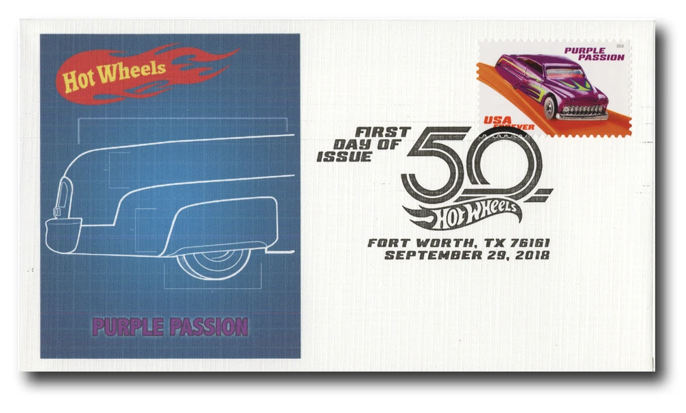 5321 - 2018 First-Class Forever Stamp - Hot Wheels: Purple Passion