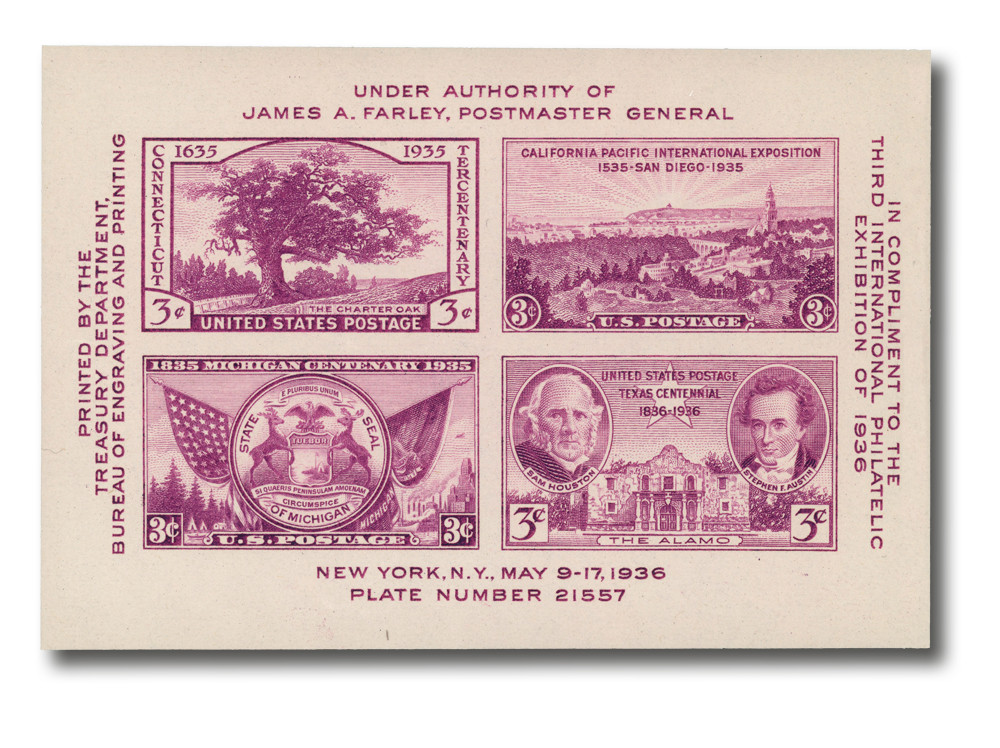 stamps 3.1～ 778 - 1936 3c Third International Philatelic Exposition, Purple
