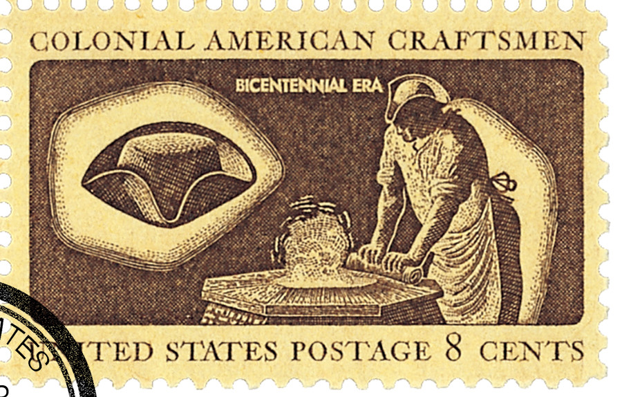 1459 - 1972 8c Colonial American Craftsmen: Hatter - Mystic Stamp