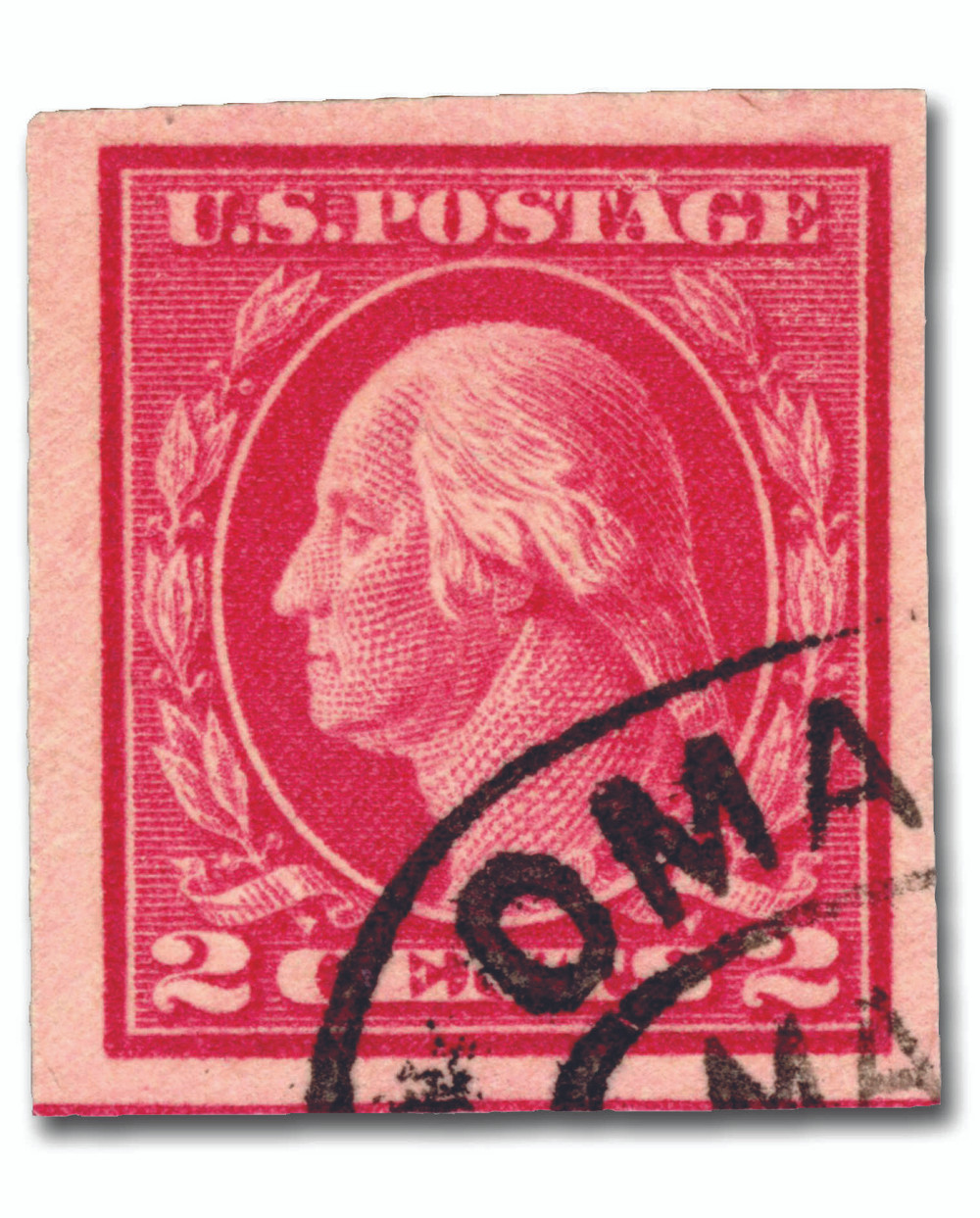 482 - 1916 2c Washington, Carmine, Type I, Imperf. - Mystic Stamp