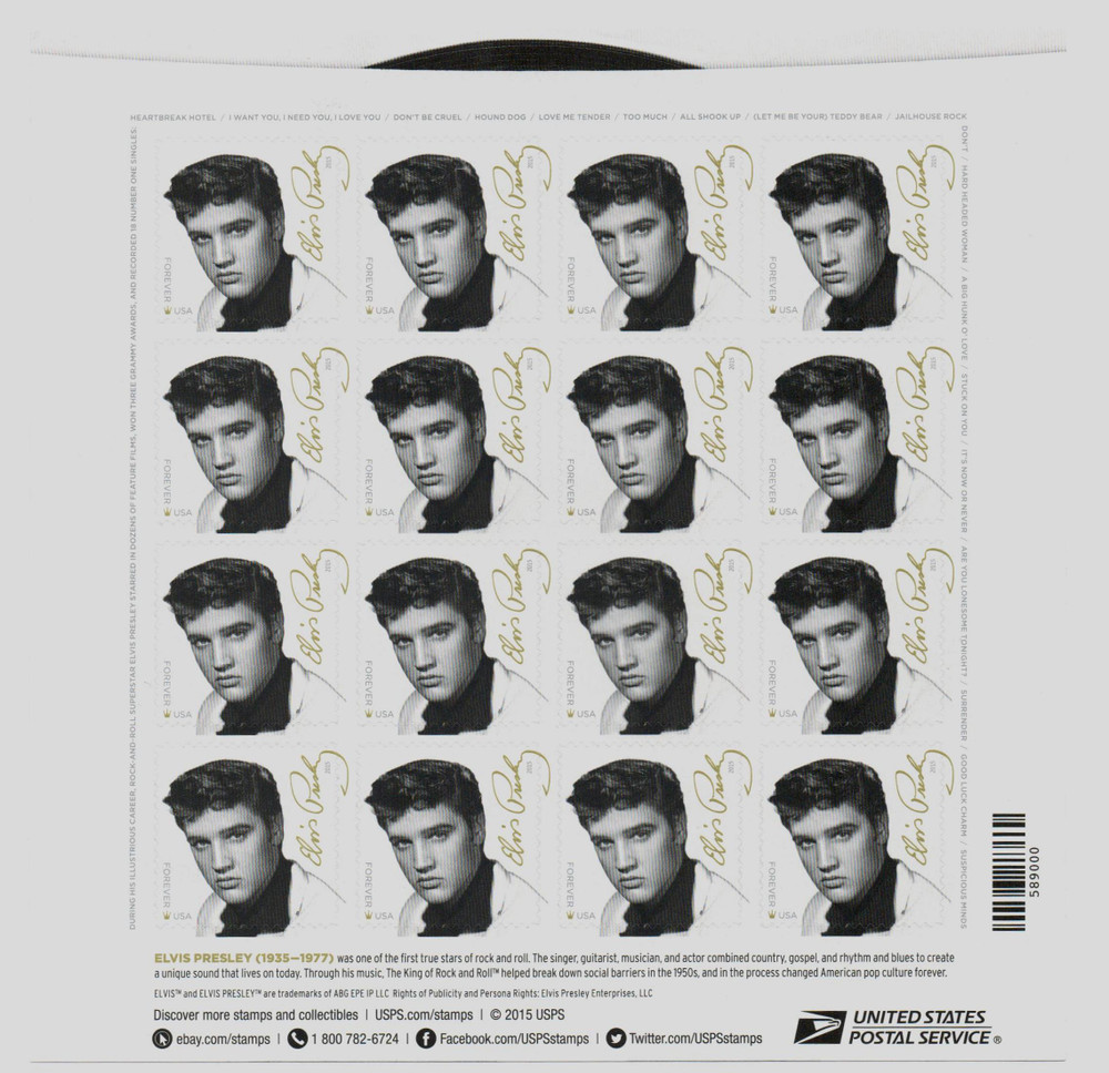 5009 - 2015 First-Class Forever Stamp - Music Icons: Elvis Presley