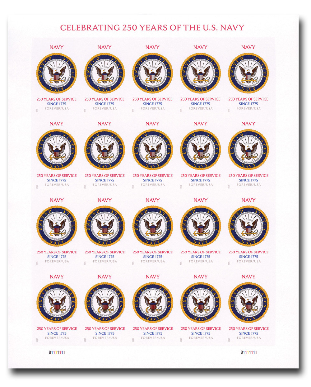 6004a - 2025 First-Class Forever Stamp - Imperforate US Navy 250th