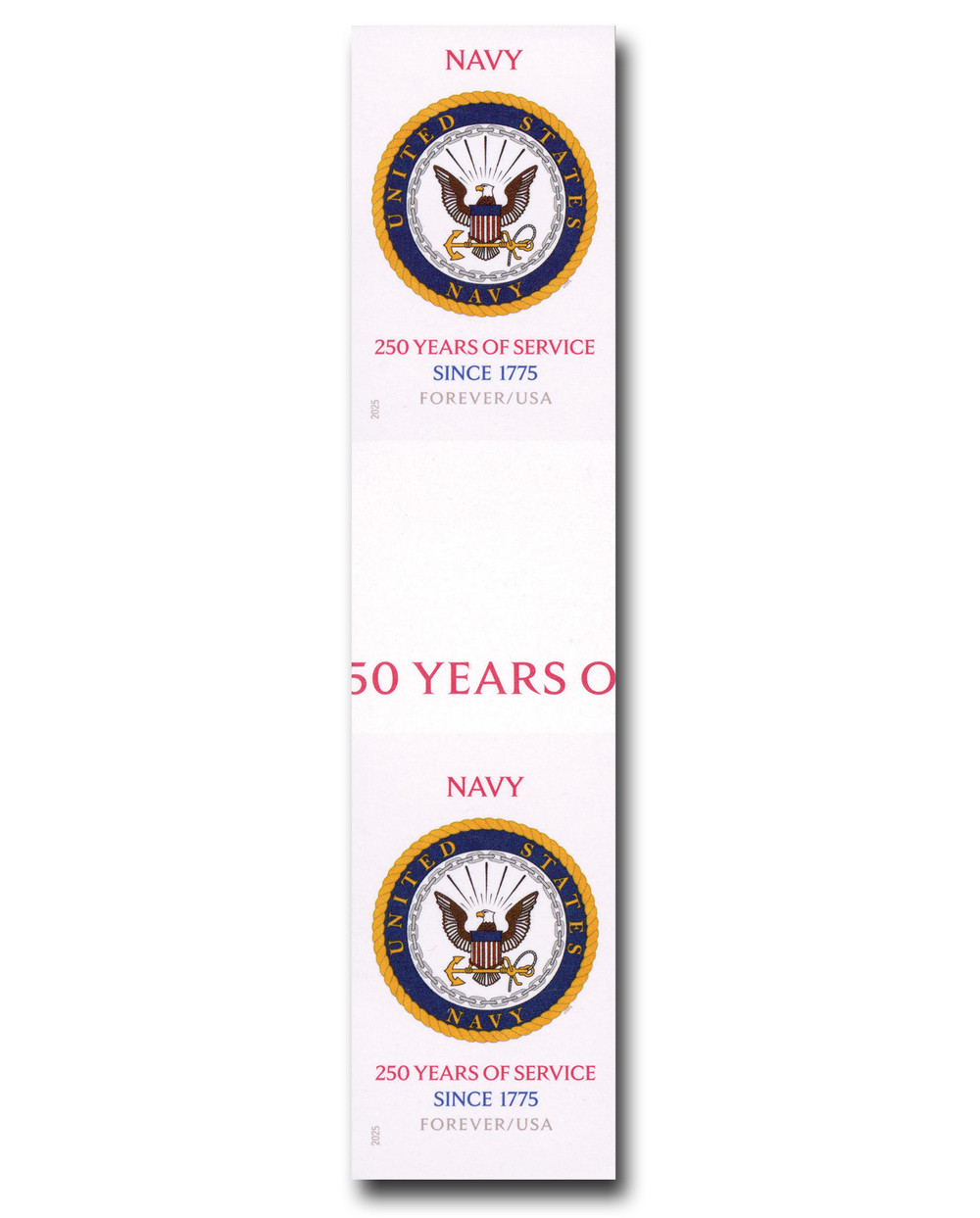 6004a - 2025 First-Class Forever Stamp - Imperforate US Navy 250th