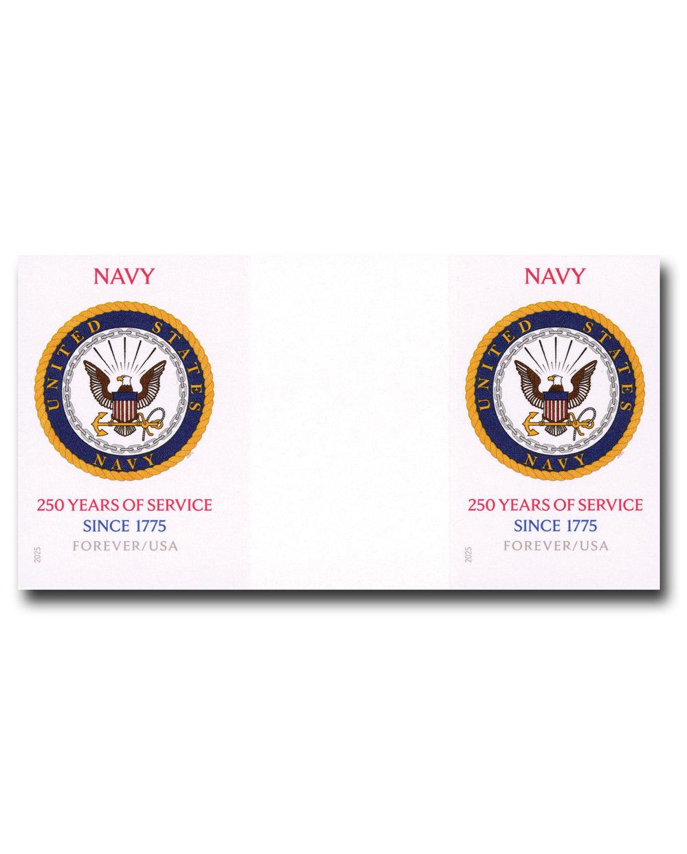 6004a - 2025 First-Class Forever Stamp - Imperforate US Navy 250th