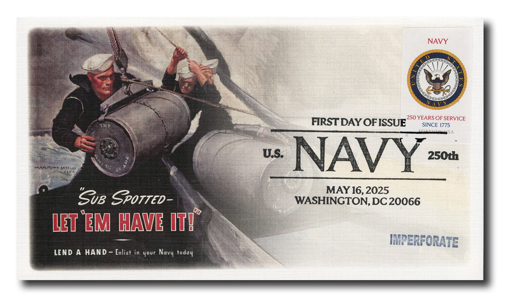 6004a - 2025 First-Class Forever Stamp - Imperforate US Navy 250th