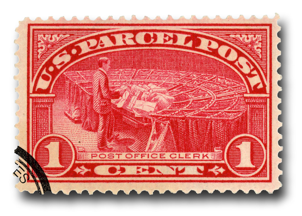 Q1 - 1913 1c Parcel Post, Post Office Clerk - Mystic Stamp Company