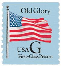 ビンテージハガキ 2888 - 1994 25c G-rate Old Glory, Blue, coil - Mystic Stamp Company