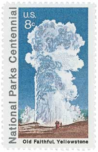 1453 - 1972 8c National Parks Centennial: Old Faithful