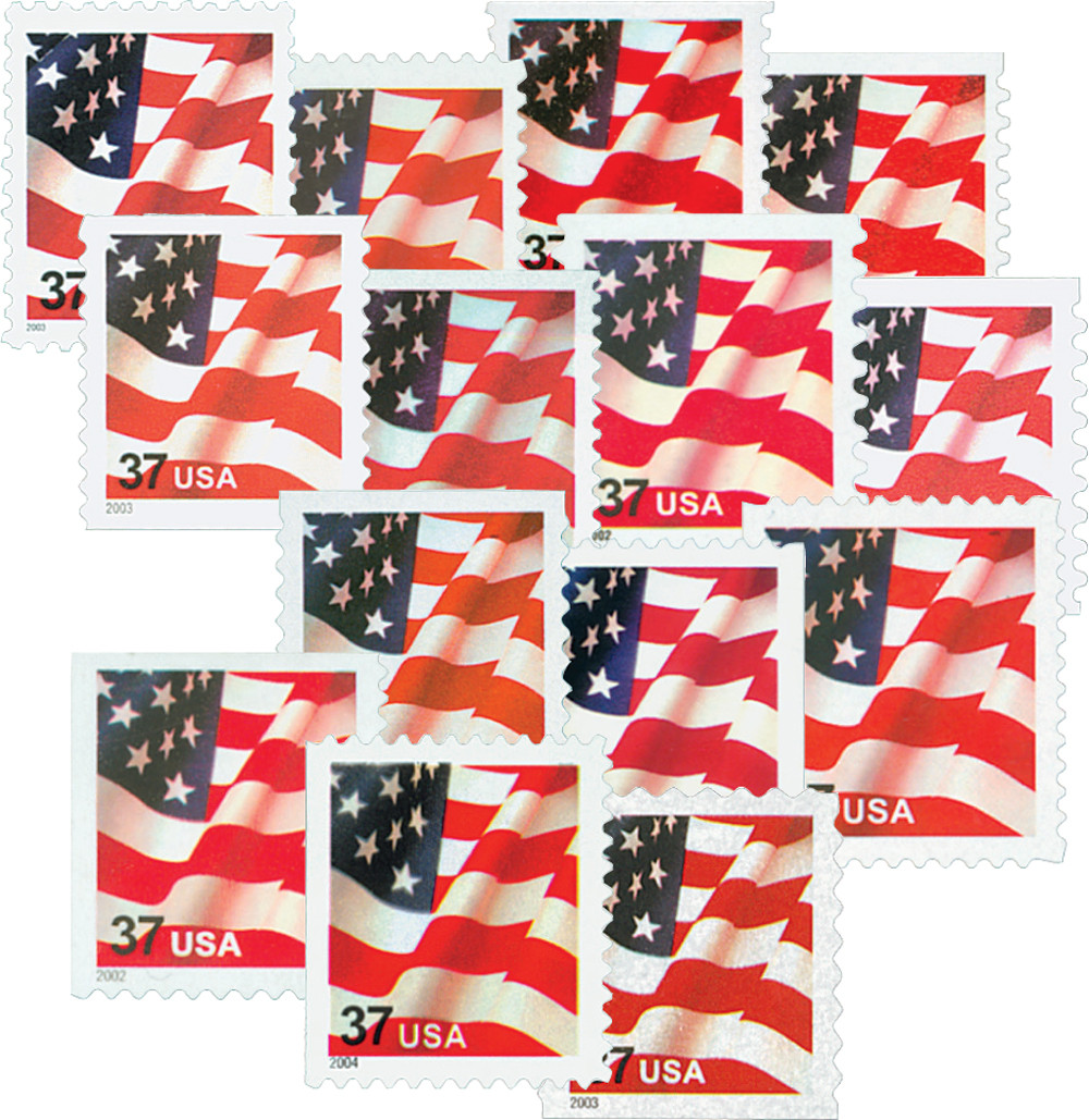 豆本【限定2000部】Historic American Flags 3629F-3637 - 2002-05 37c US Flags, Set of 14 Stamps - Mystic Stamp