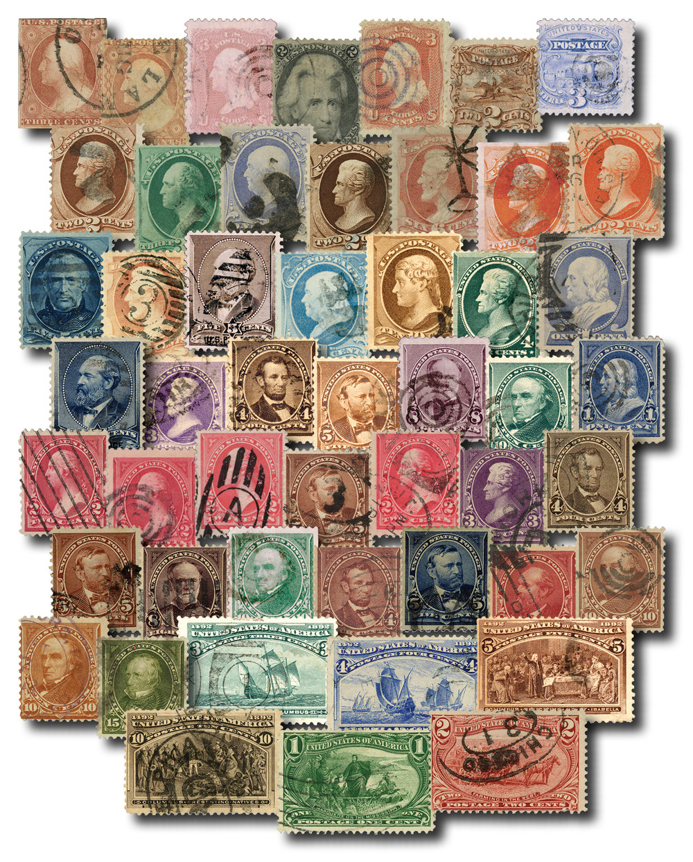 切手45 11A//286 - 1853-98 Issues, Collection of 50 Stamps - Mystic Stamp