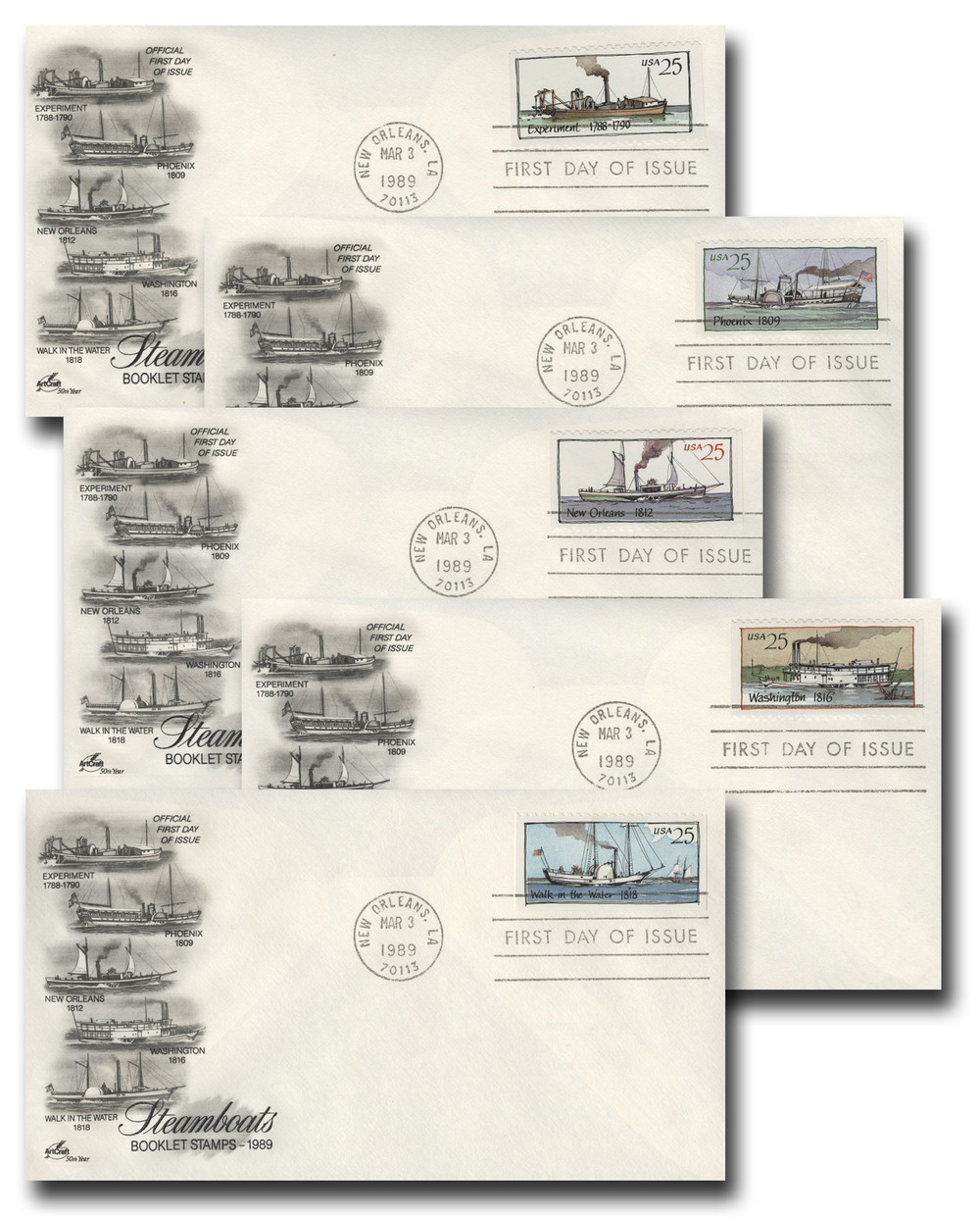 2405-09 - 1989 25c Steamboats - Mystic Stamp Company
