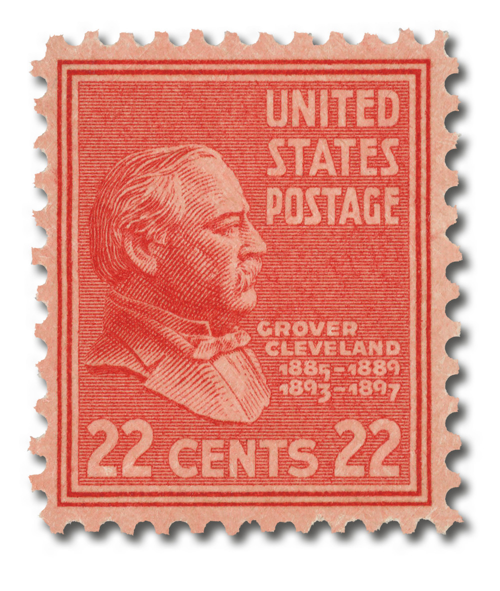 限定品ディズニー☆Authentic Postage Stanp 827 - 1938 22c Grover Cleveland, Vermilion - Mystic Stamp Company