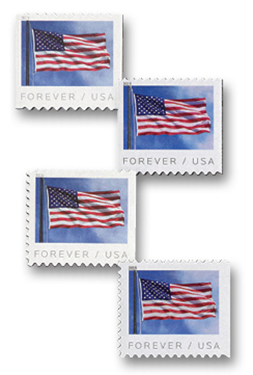 5342-45 - 2019 First-Class Forever Stamps - US Flag - set of