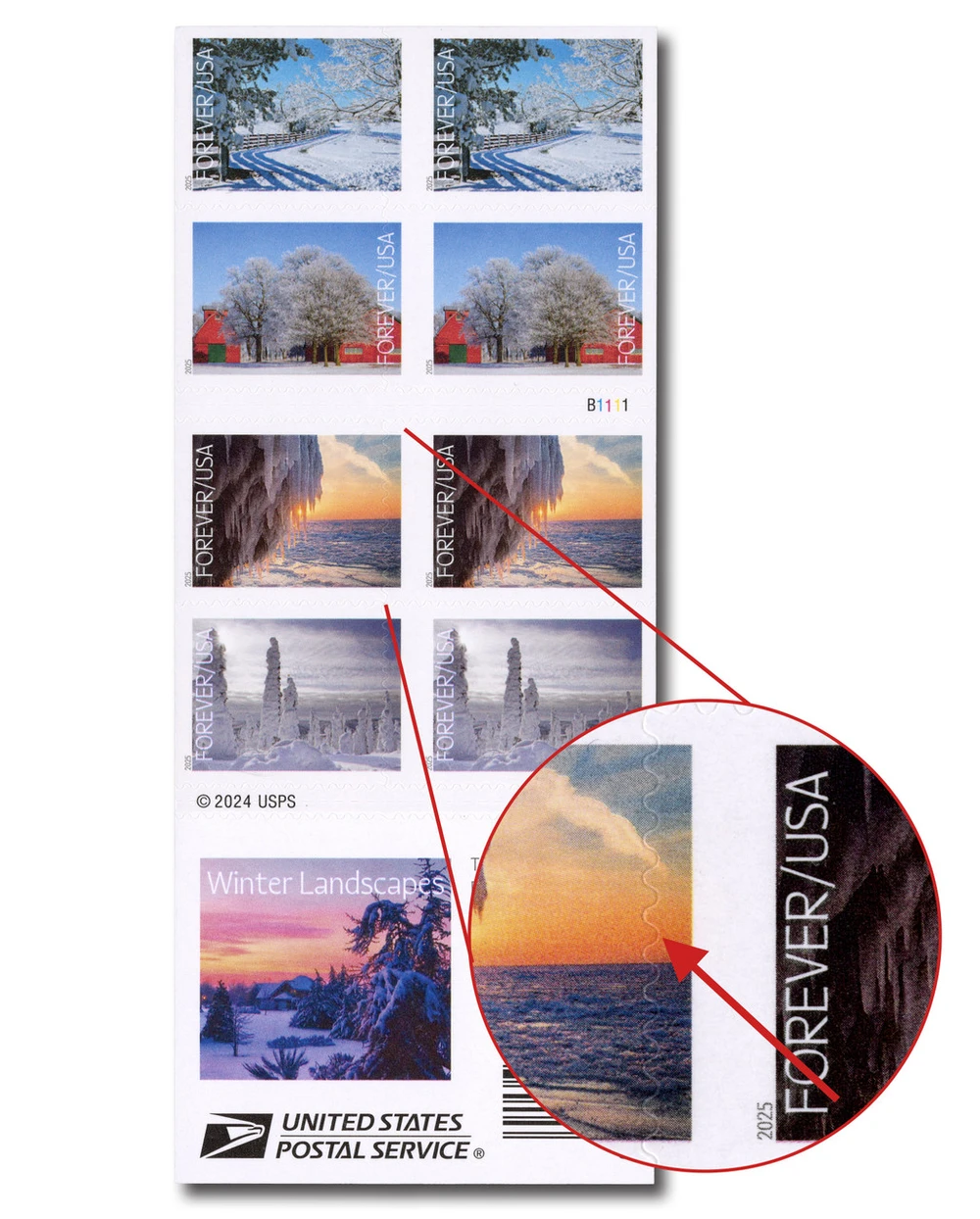 6038-42 - 2025 First-Class Forever Stamps - Winter Landscapes