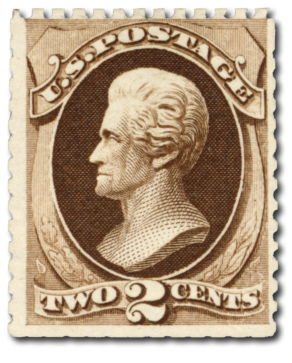 168 - 1875 2c Jackson, Dark Brown, Special Printing of 1873 Issue