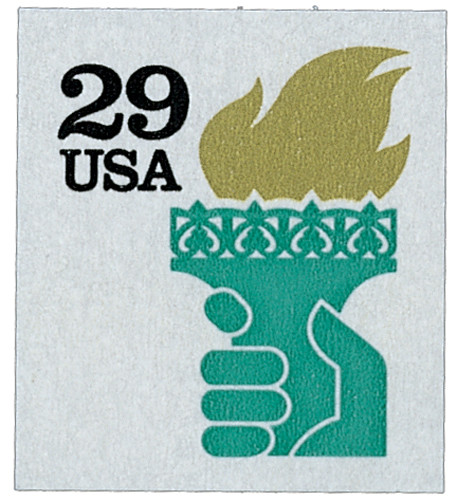 2531A - 1991 29c Liberty Torch, ATM Booklet Single - Mystic Stamp