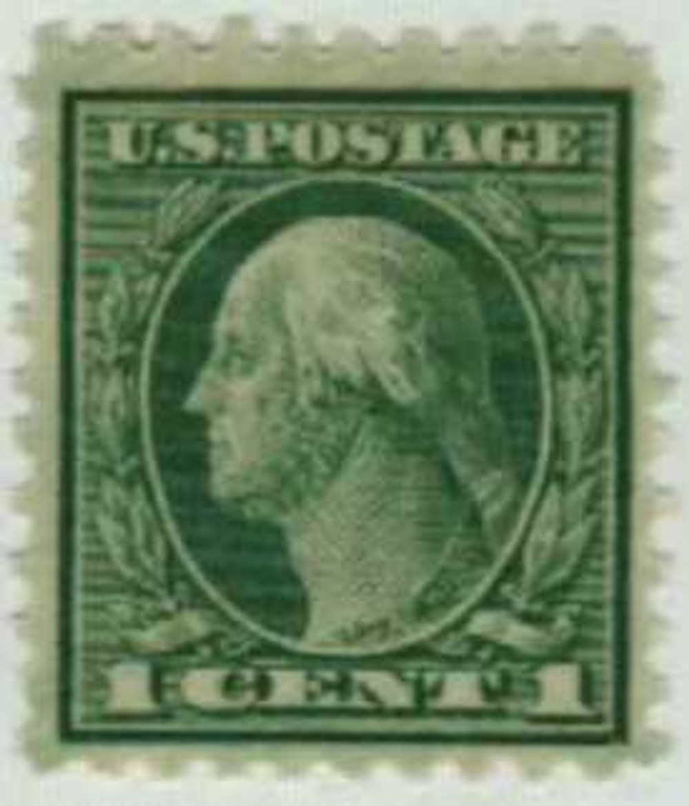 543 - 1921 1c Washington, Green, Unwatermarked, Perf. 10