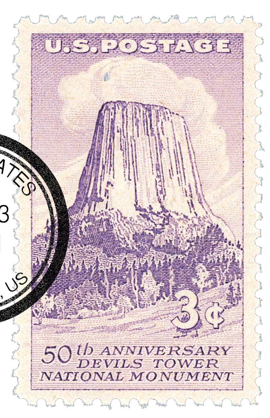 1084 - 1956 3c Devils Tower - Mystic Stamp Company