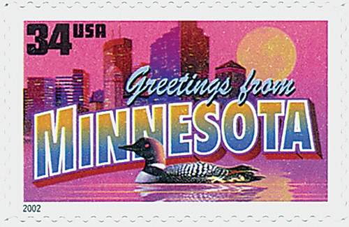 3583 - 2002 34c Greetings From America: Minnesota - Mystic Stamp