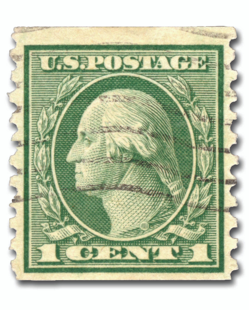 Superior price marker Stamp アンティークスタンプ 490 - 1916 1c Washington, Green, Unwatermarked, Perf. 10