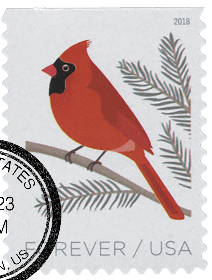 切手18 5318 - 2018 First-Class Forever Stamp - Birds in Winter: Cardinal