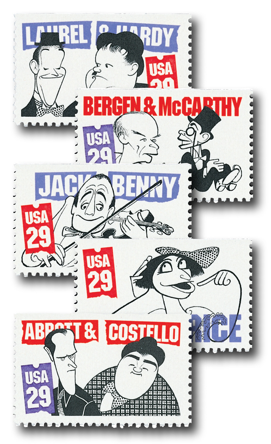 2562-66 - 1991 29c Comedians - Mystic Stamp Company