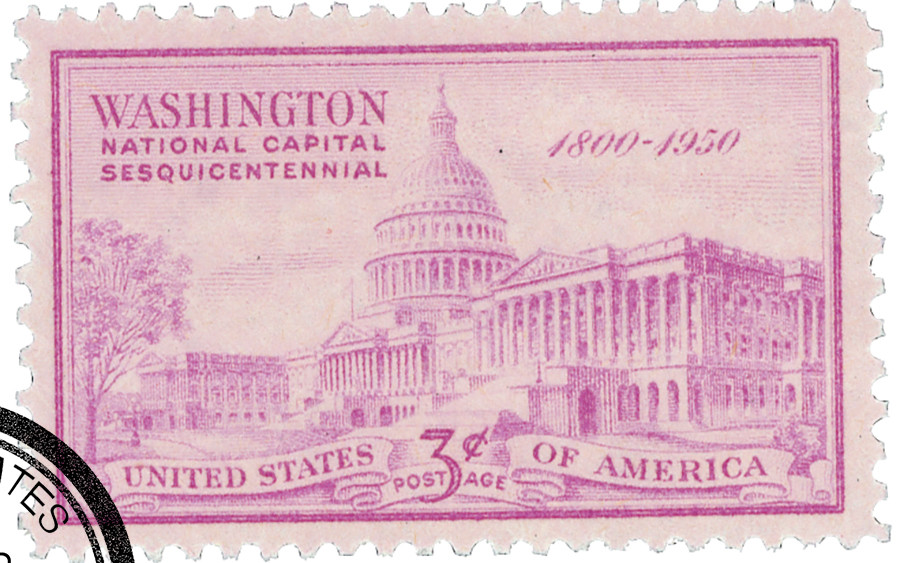 992 - 1950 3c National Capitol Sesquicentennial: US Capitol