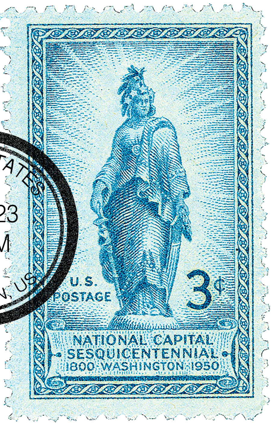 989 - 1950 3c National Capital Sesquicentennial: Statue of Freedom