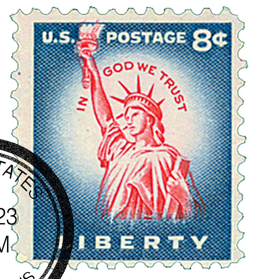 1041B - 1954 8c Liberty Series: Statue of Liberty, Rotary Press