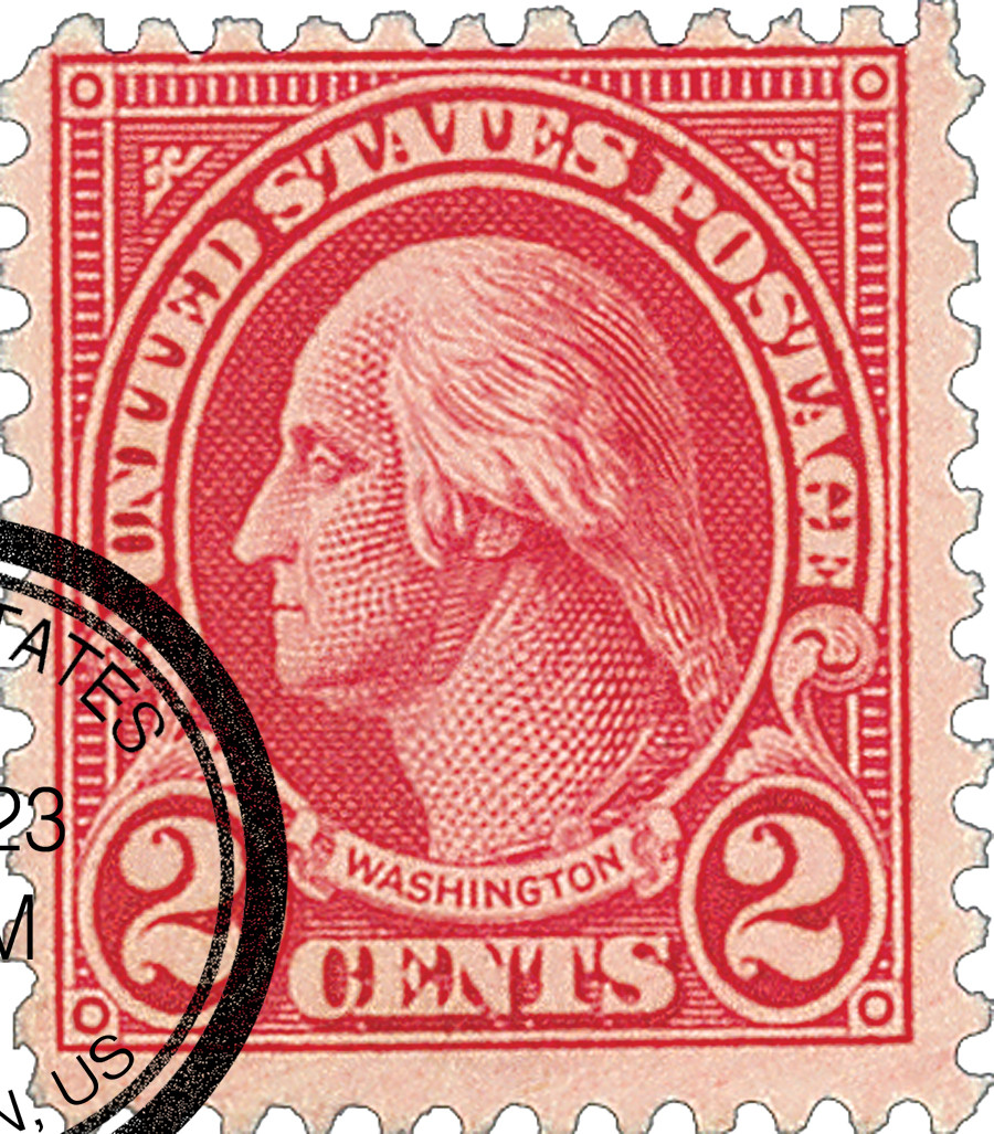 634A - 1928 2c Washington, Carmine, Type II, Perf. 11x10.5