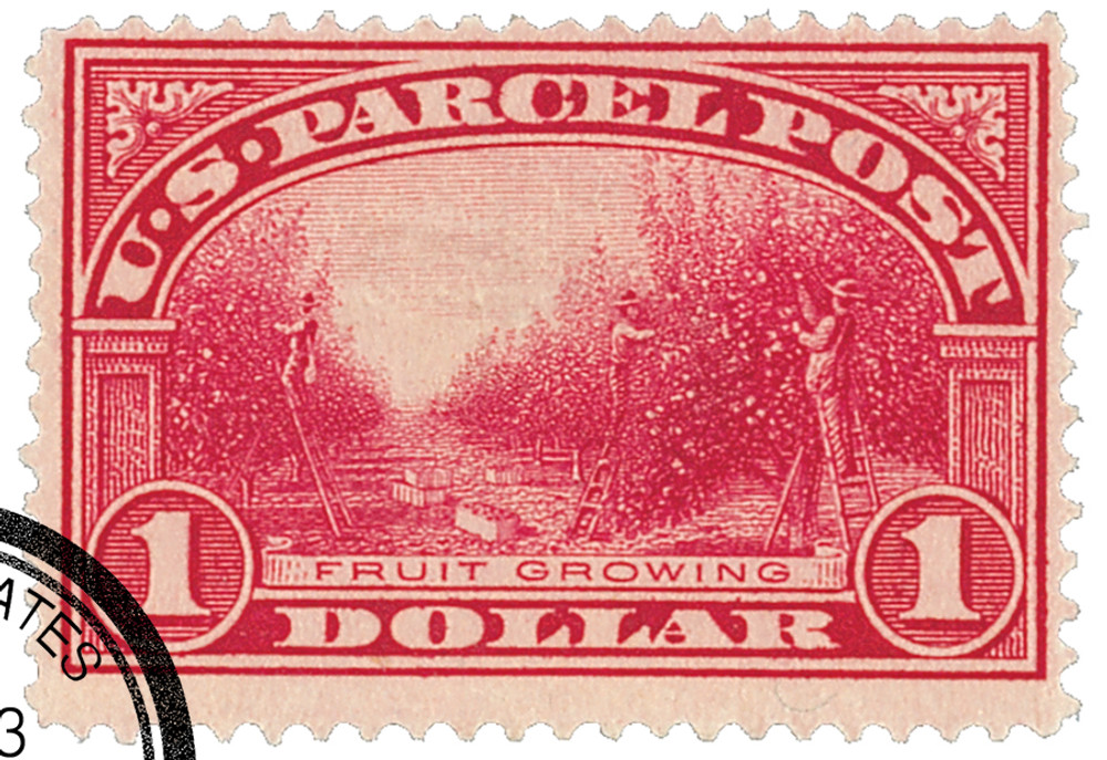 Q12 - 1913 $1.00 Parcel Post Stamp - Fruit Growing - Mystic Stamp