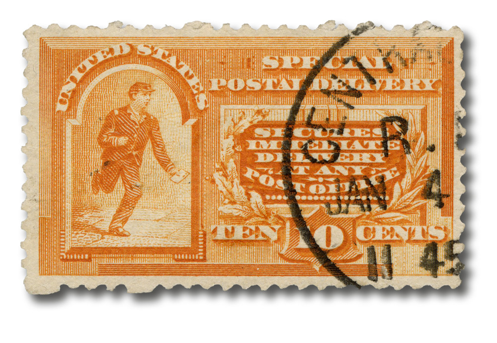 E3 - 1893 10c Special Delivery, Messenger Running, Orange - Mystic
