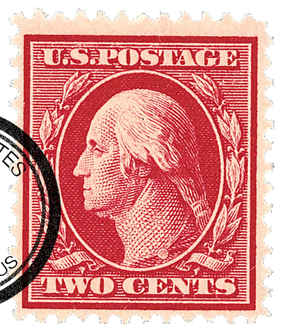 375 - 1910 2c Washington, Carmine, Single Line Watermark, Perf. 12